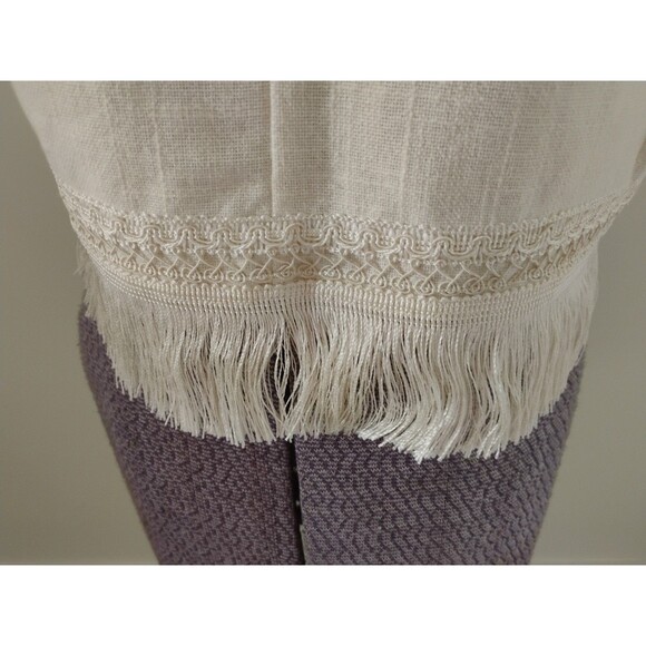 Boden Cream Linen Top Fringe Trim Crop Simple Luxury Boho Size 8 EUC - Picture 7 of 7